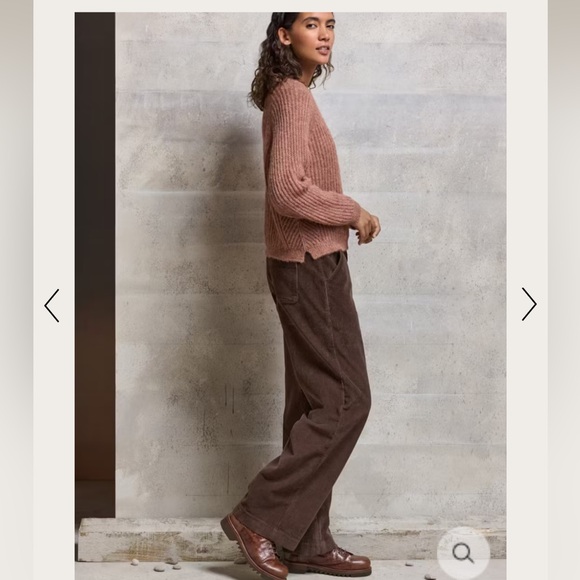 Poetry London Wide Wale Corduroy Pants | Olive Brown | Size UK 8 / US 4-like new - Picture 3 of 13